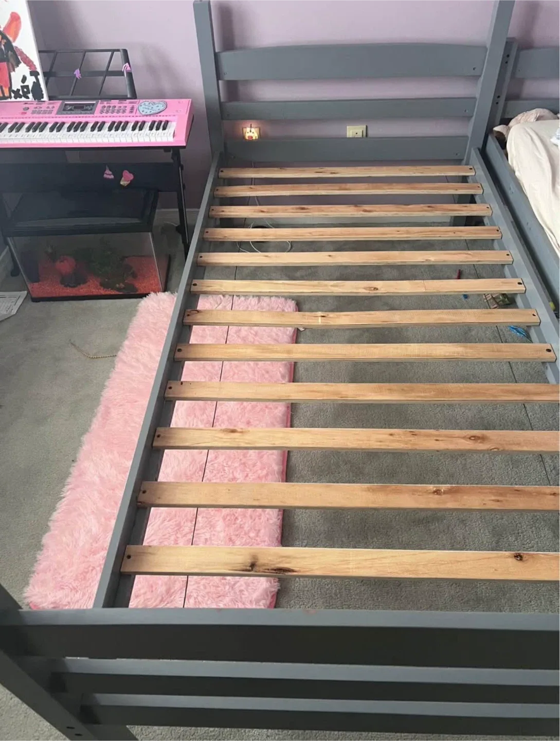 Grey Wooden Bed Frame image indicator(2)