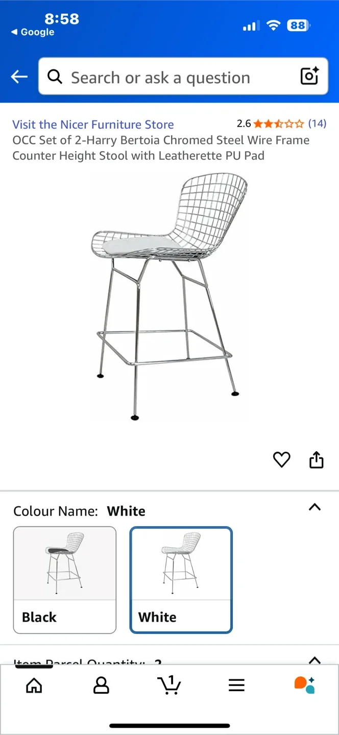 Harry Bertoia Chromed Steel Wire Frame Bar Stools image indicator(3)