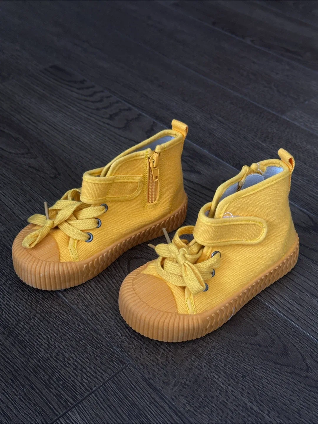 Kids Yellow High-Top Sneakers