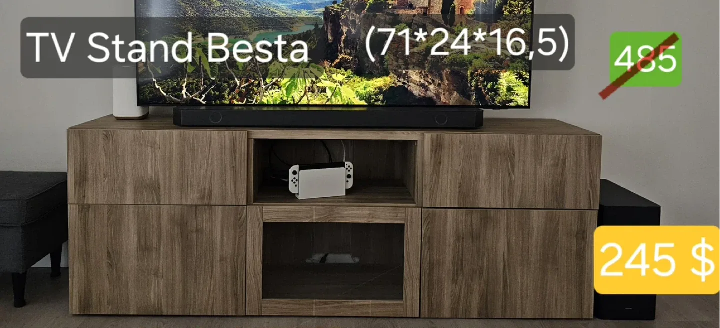 Besta TV Stand (71x24x16.5)