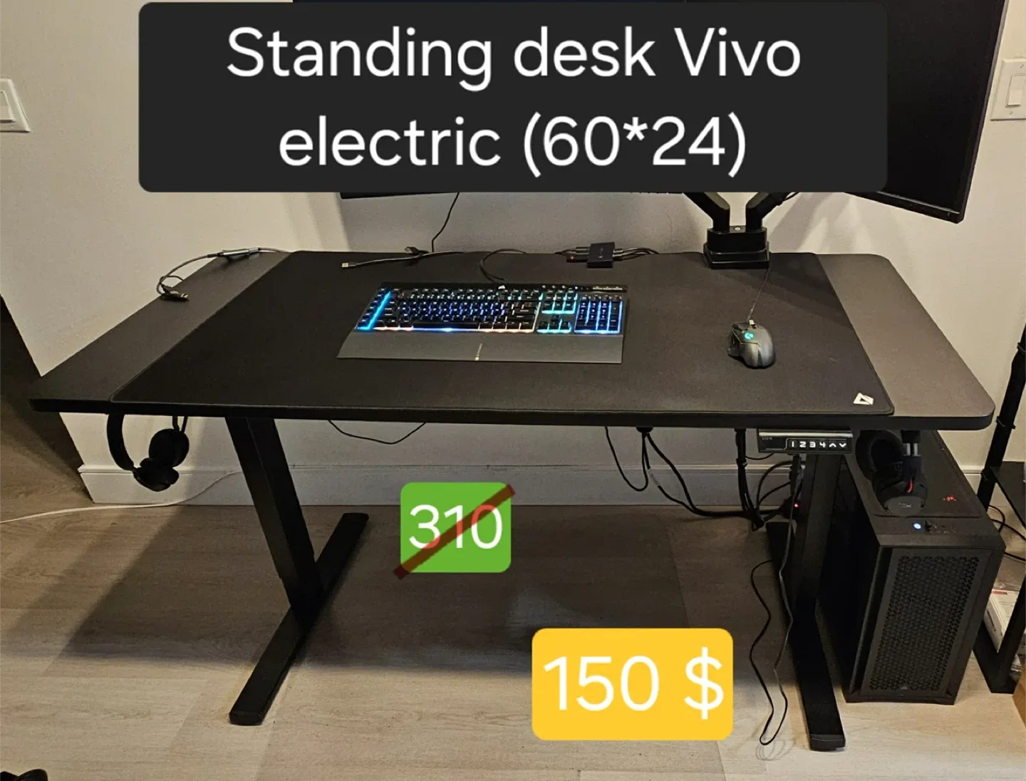 Vivo Electric Standing Desk (60x24)