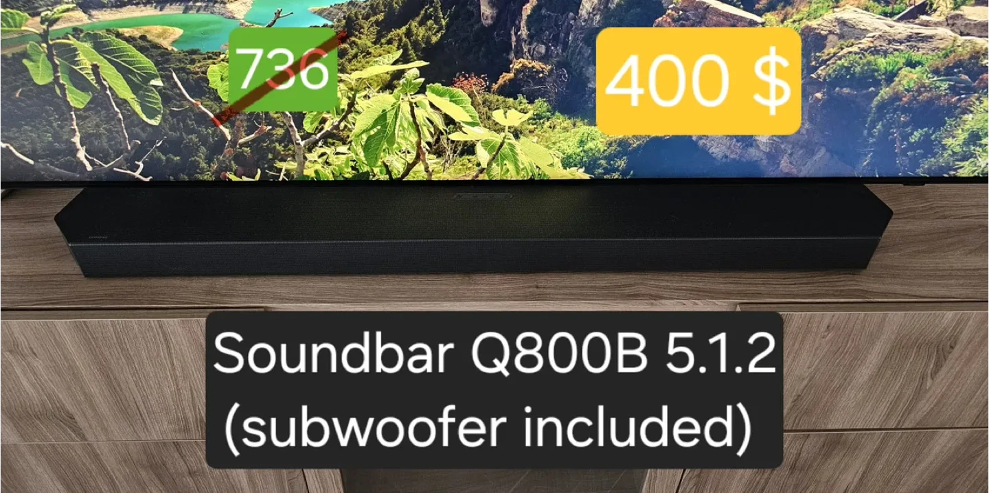 Samsung Q800B 5.1.2 Soundbar + Subwoofer 2023
