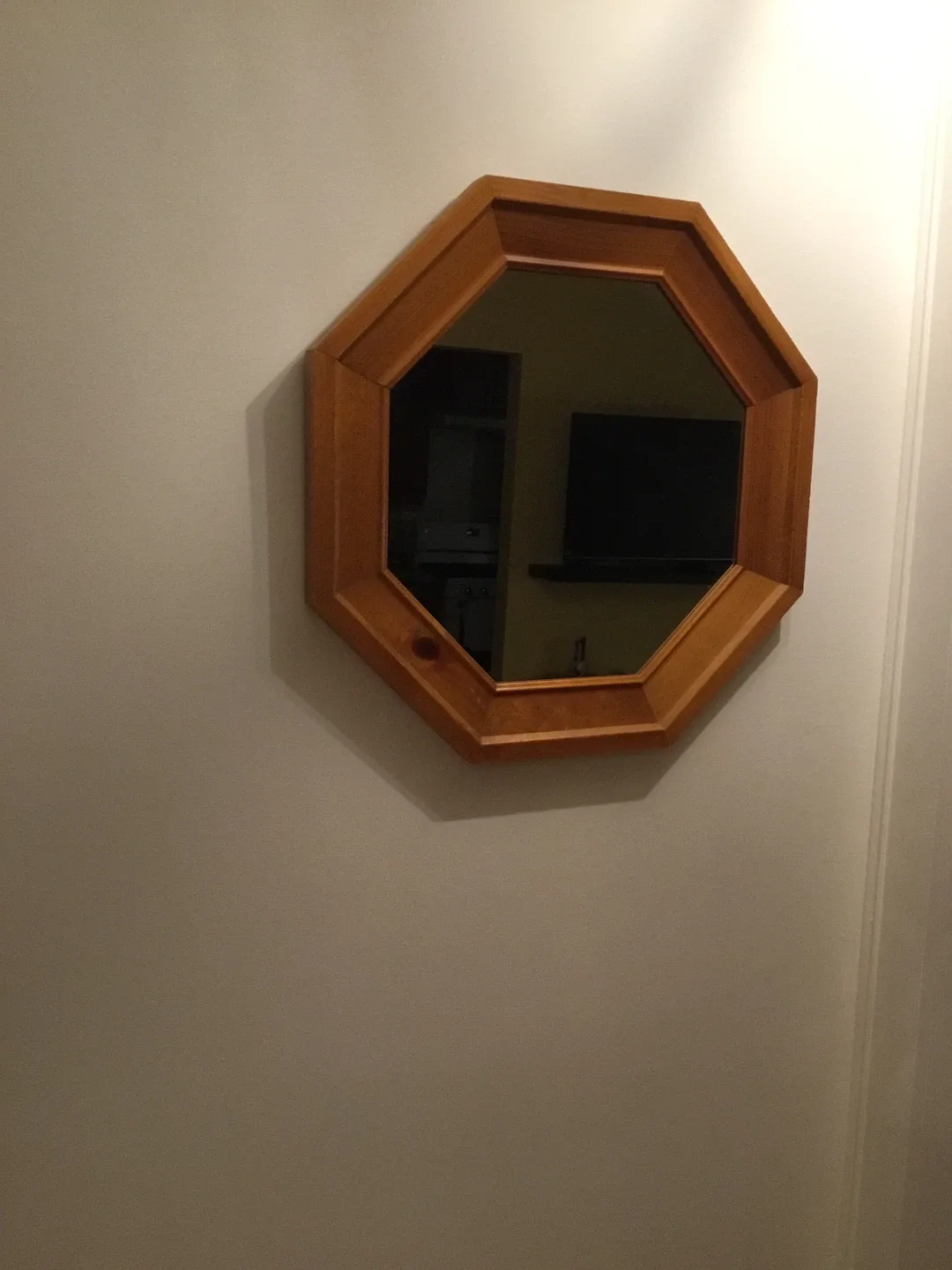 Octagon Wooden Framed Mirror