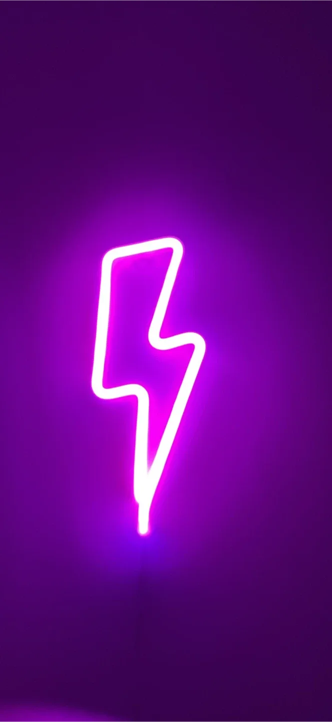 Purple Lightning Bolt Neon Sign