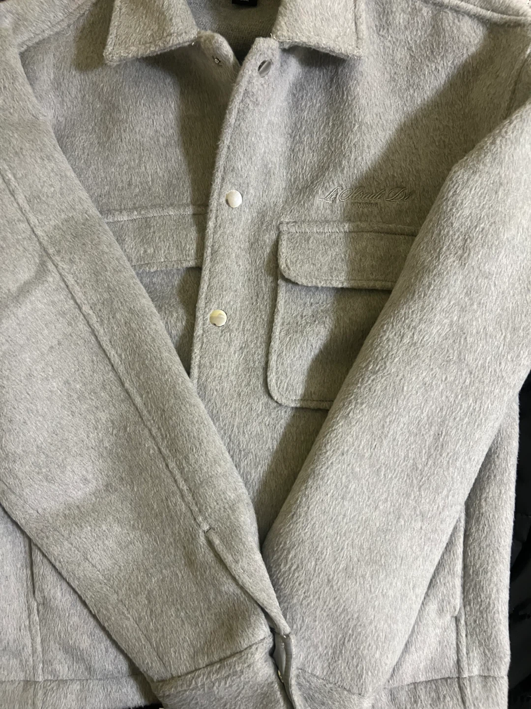 H&M Grey Fleece Button-Up Jacket - photo 3