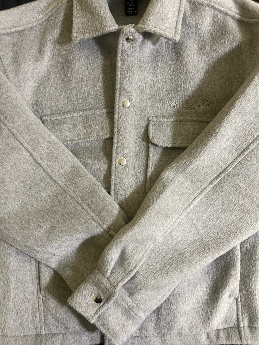 H&M Grey Fleece Button-Up Jacket