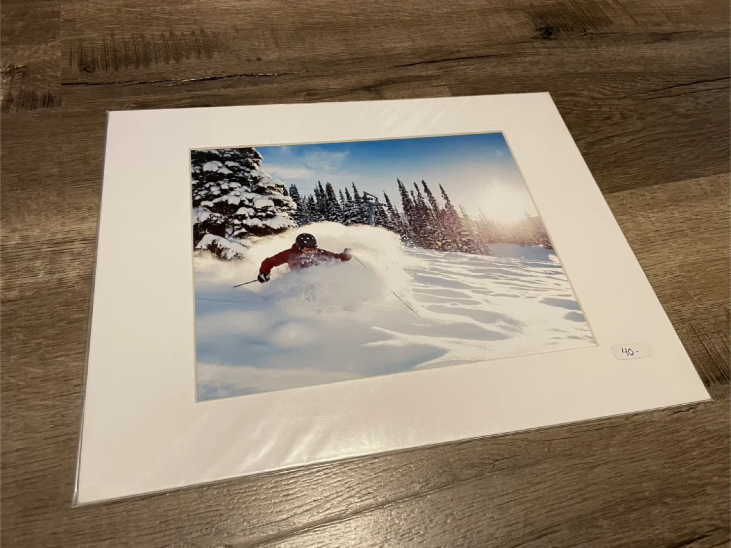 Framed Skiing Photo Print 11x14