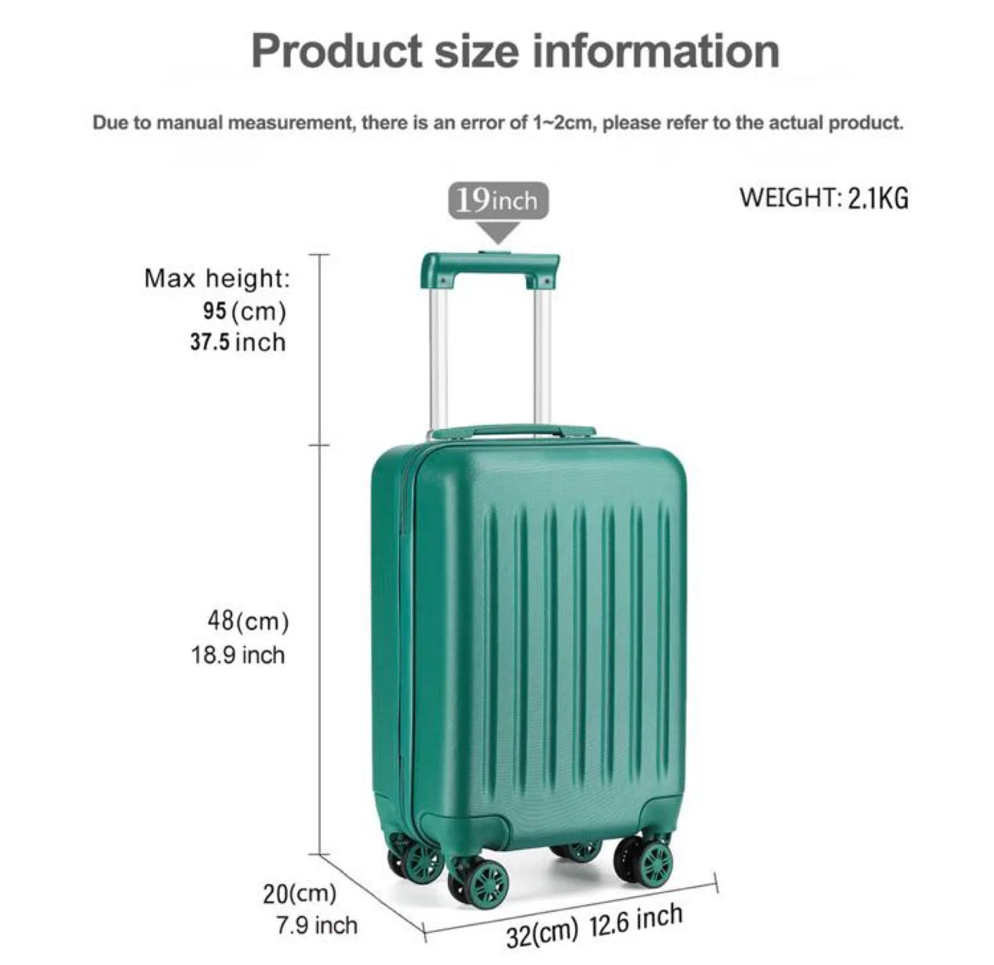 Teal Carry-On Suitcase image indicator(9)