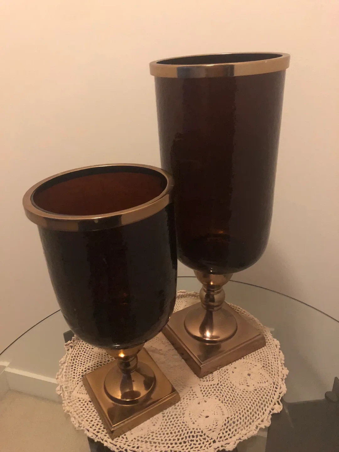 Bombay Pair of Decorative Brown and Gold Vases image indicator(6)