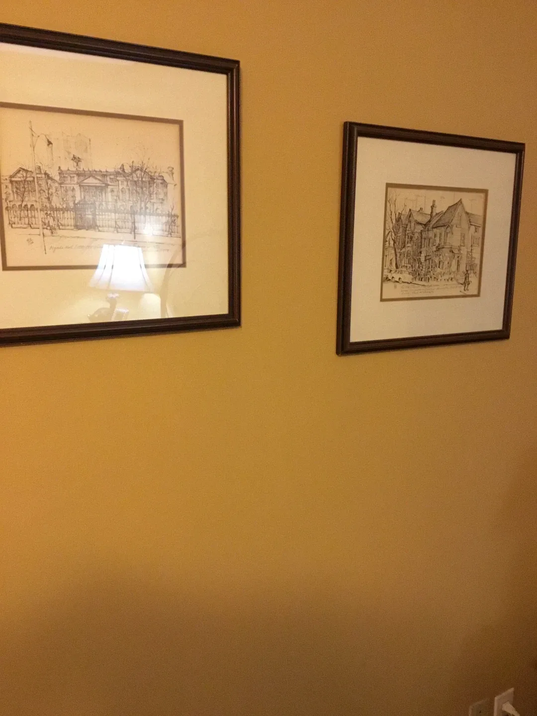 2 painting of old city hall and old queen street