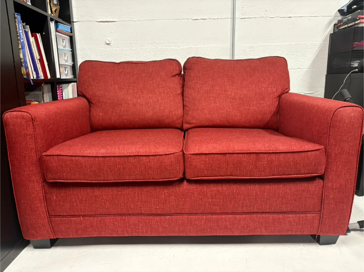 Red Loveseat Sleeper Couch image indicator(5)