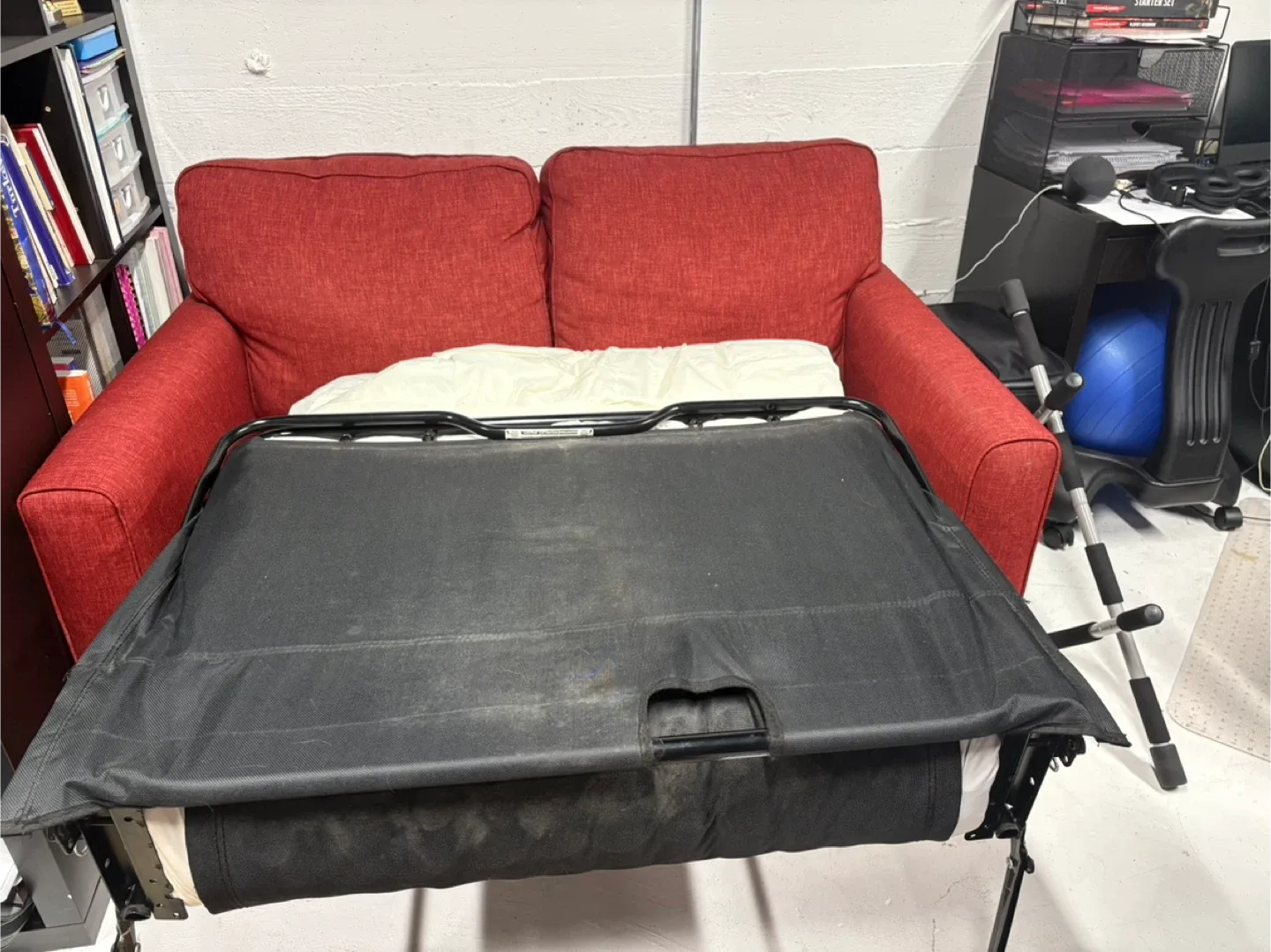 Red Loveseat Sleeper Couch image indicator(3)