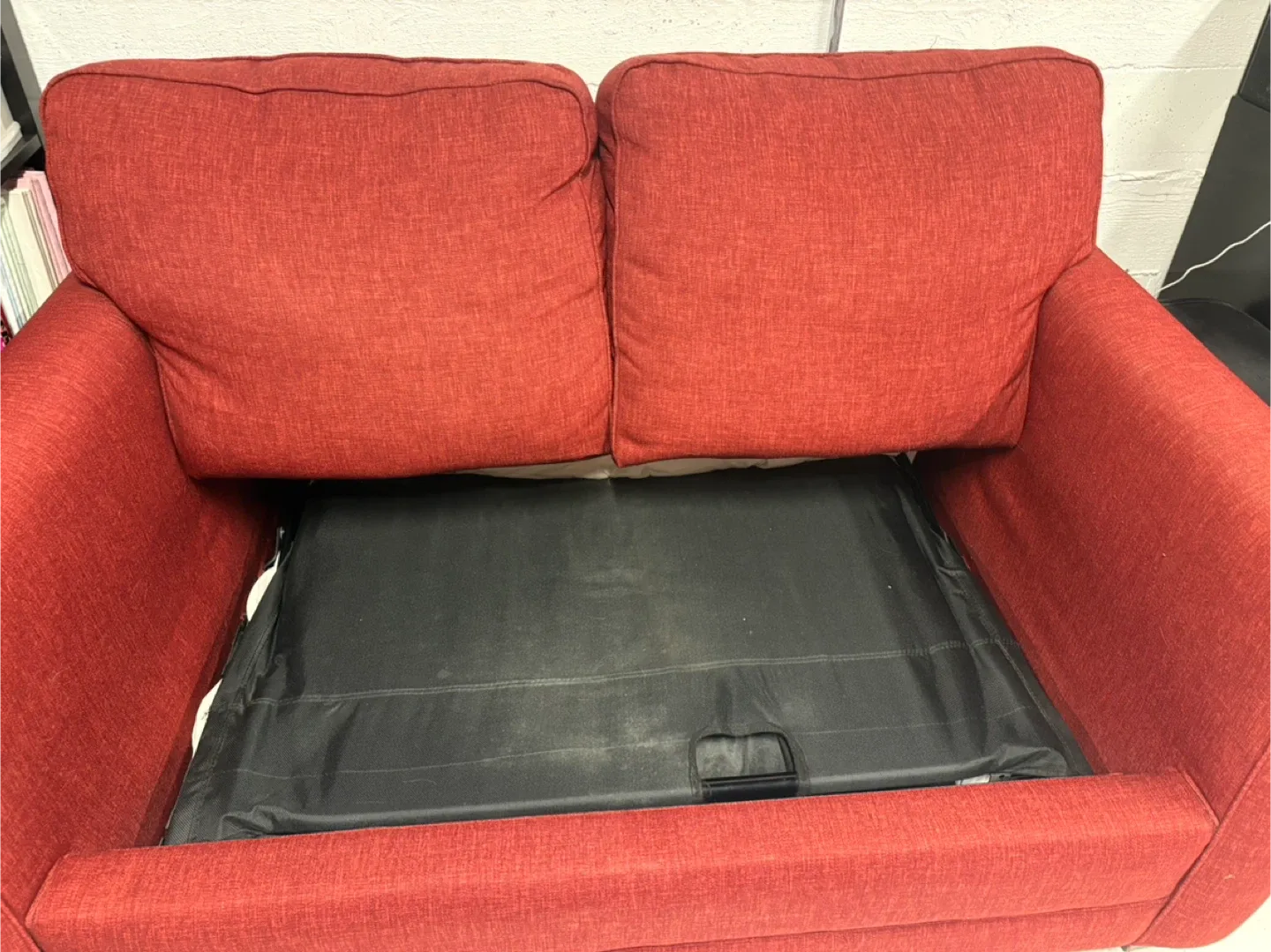 Red Loveseat Sleeper Couch image indicator(2)