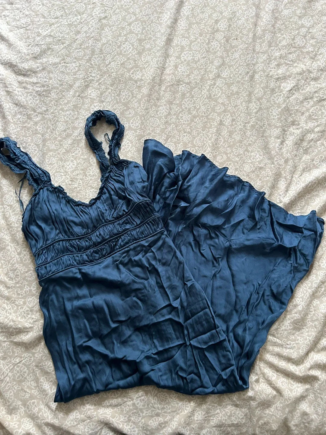 REVOLVE- ASTR Blue Satin Midi Dress image indicator(2)