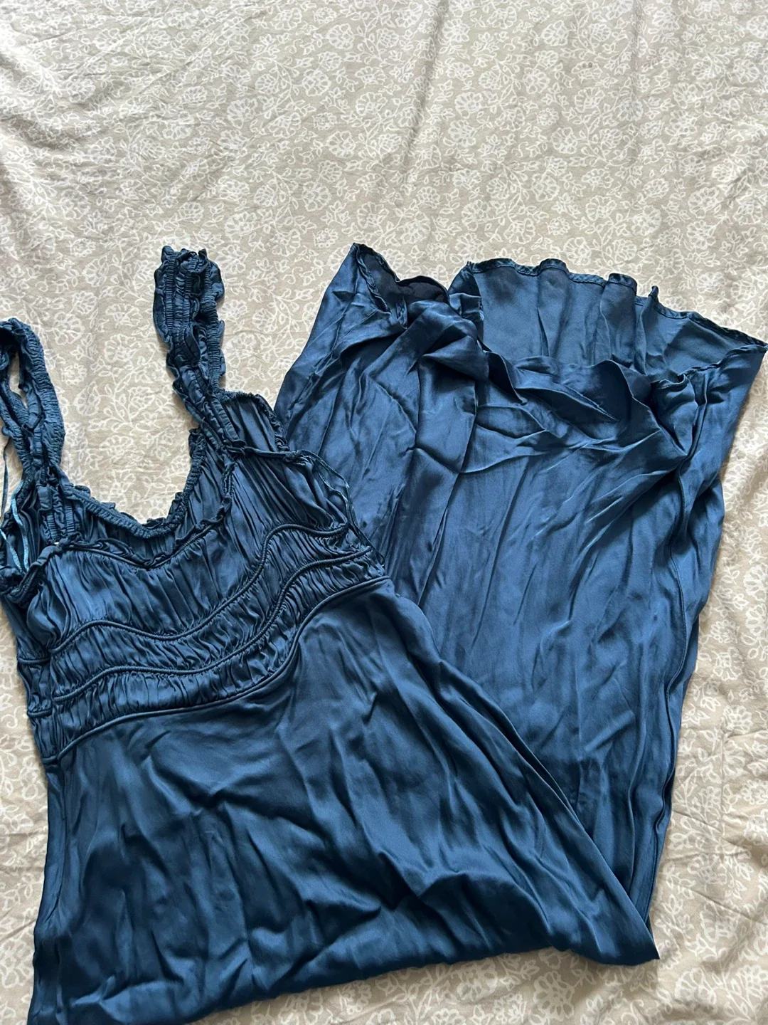 REVOLVE- ASTR Blue Satin Midi Dress image indicator(5)