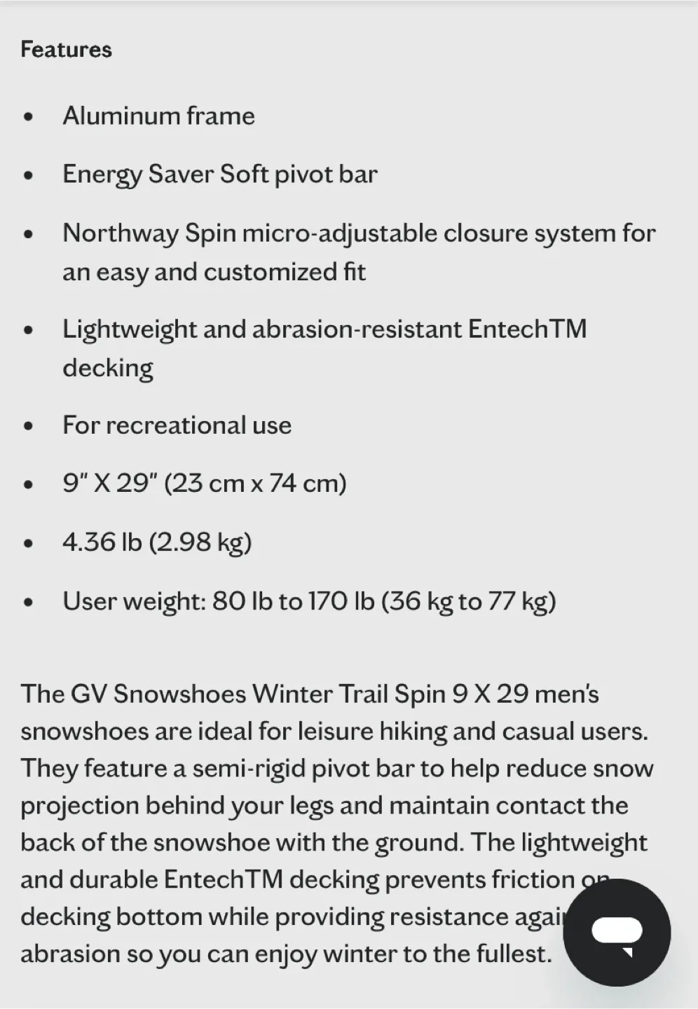 GV Snowshoes Winter Trail Spin 9 x 29 image indicator(3)