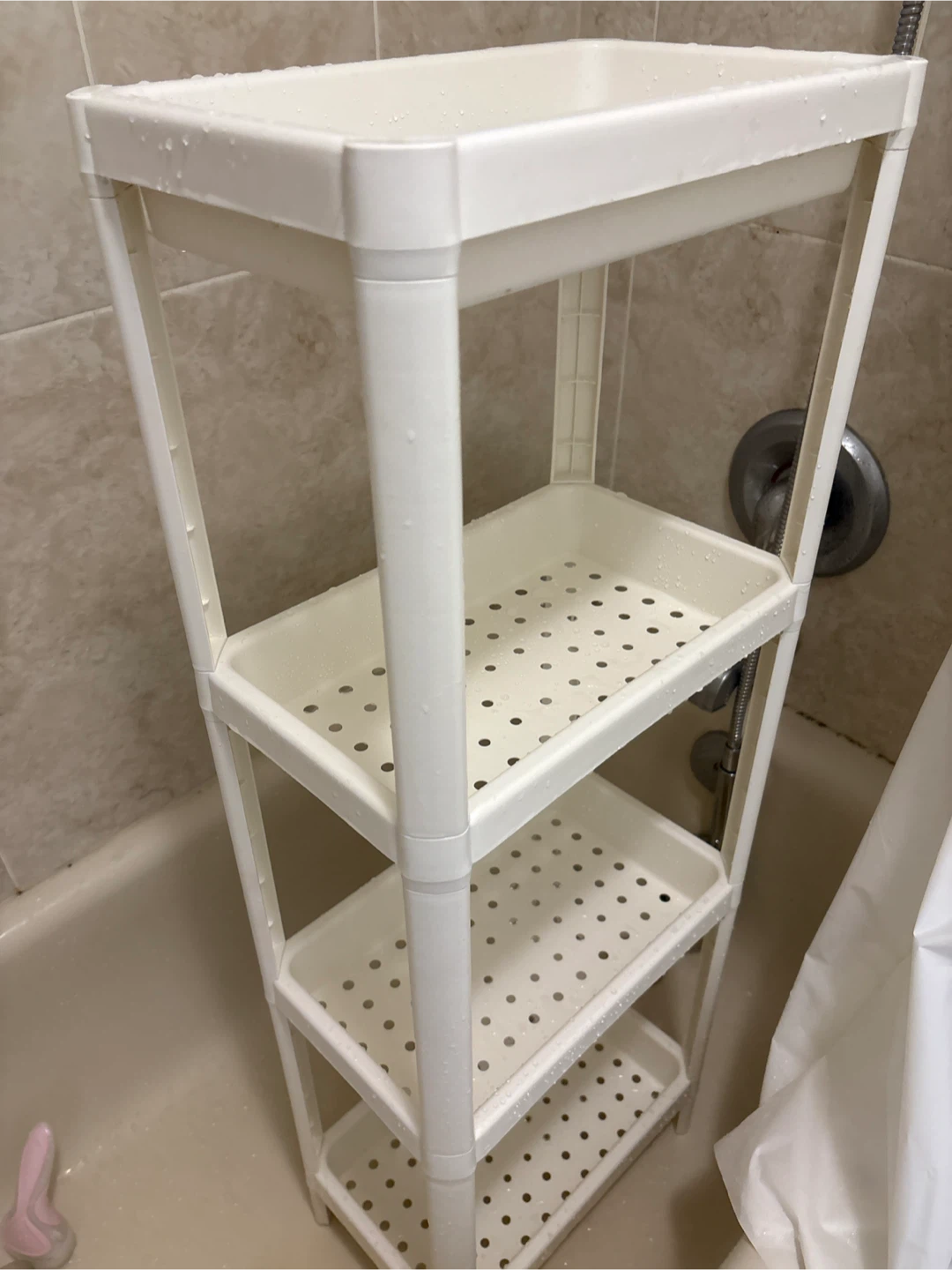 White 4-Tier Bathroom Shelf