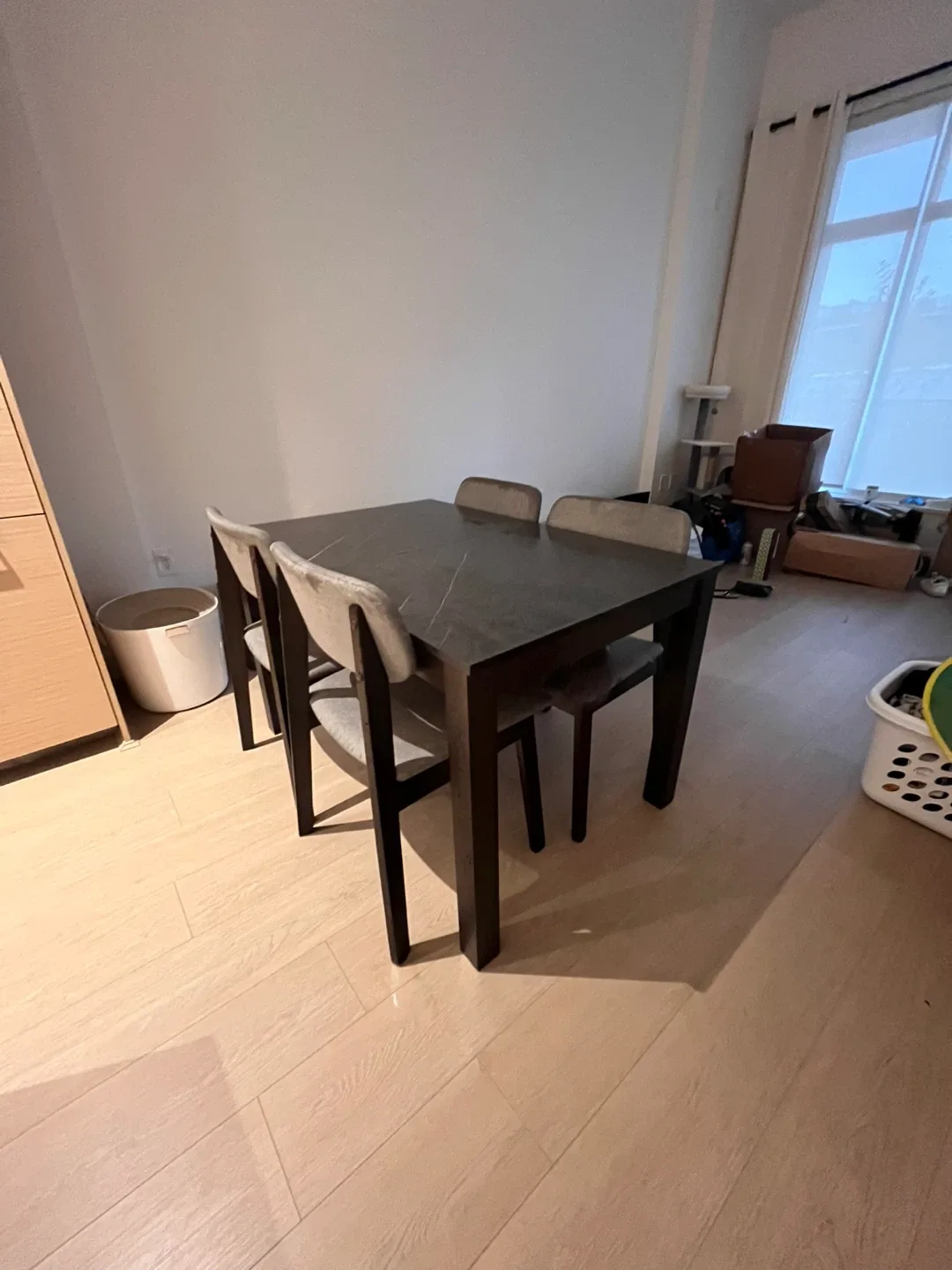 Dining Table with 4 Chairs - Dark Grey