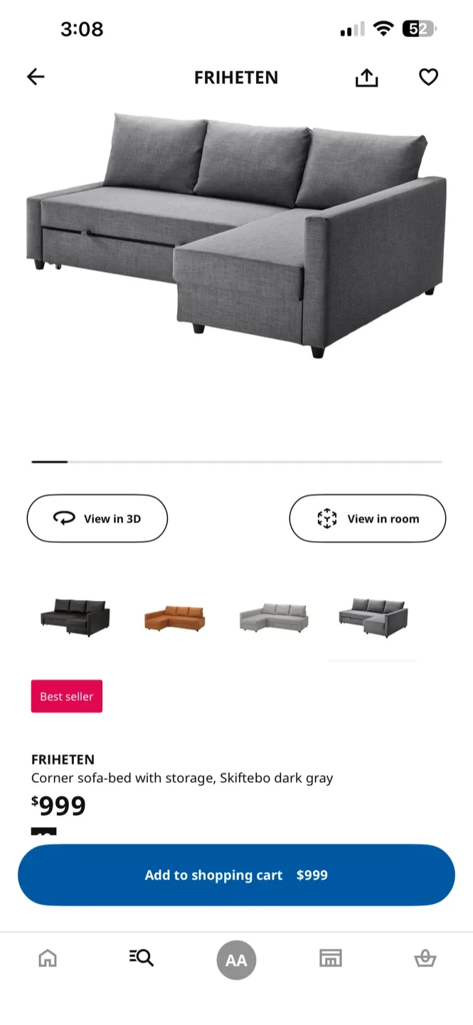 Frihiten L shape sofa