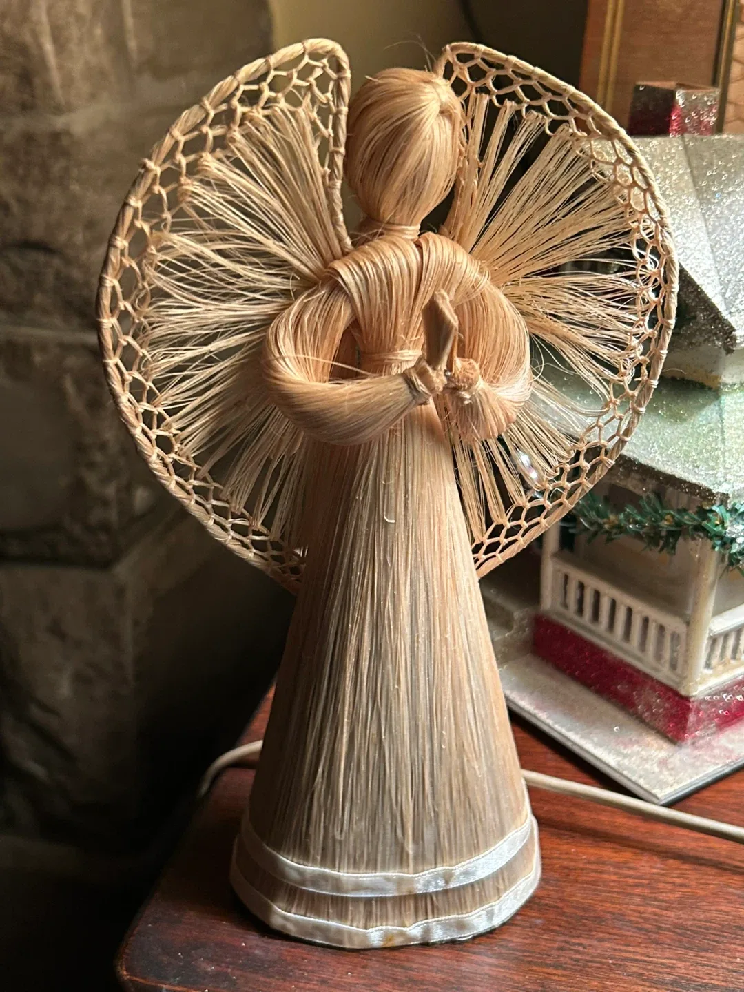 Angel Tree topper Xmas Christmas decor bulb decoration vintage