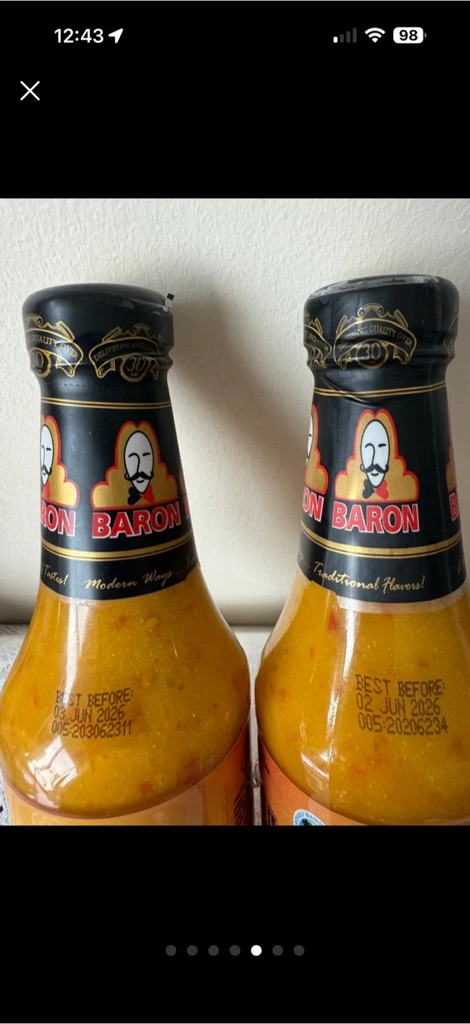 🔥 2 Award-Winning Baron Hot Sauce Bottles (Expiry June, 2026) image indicator(5)