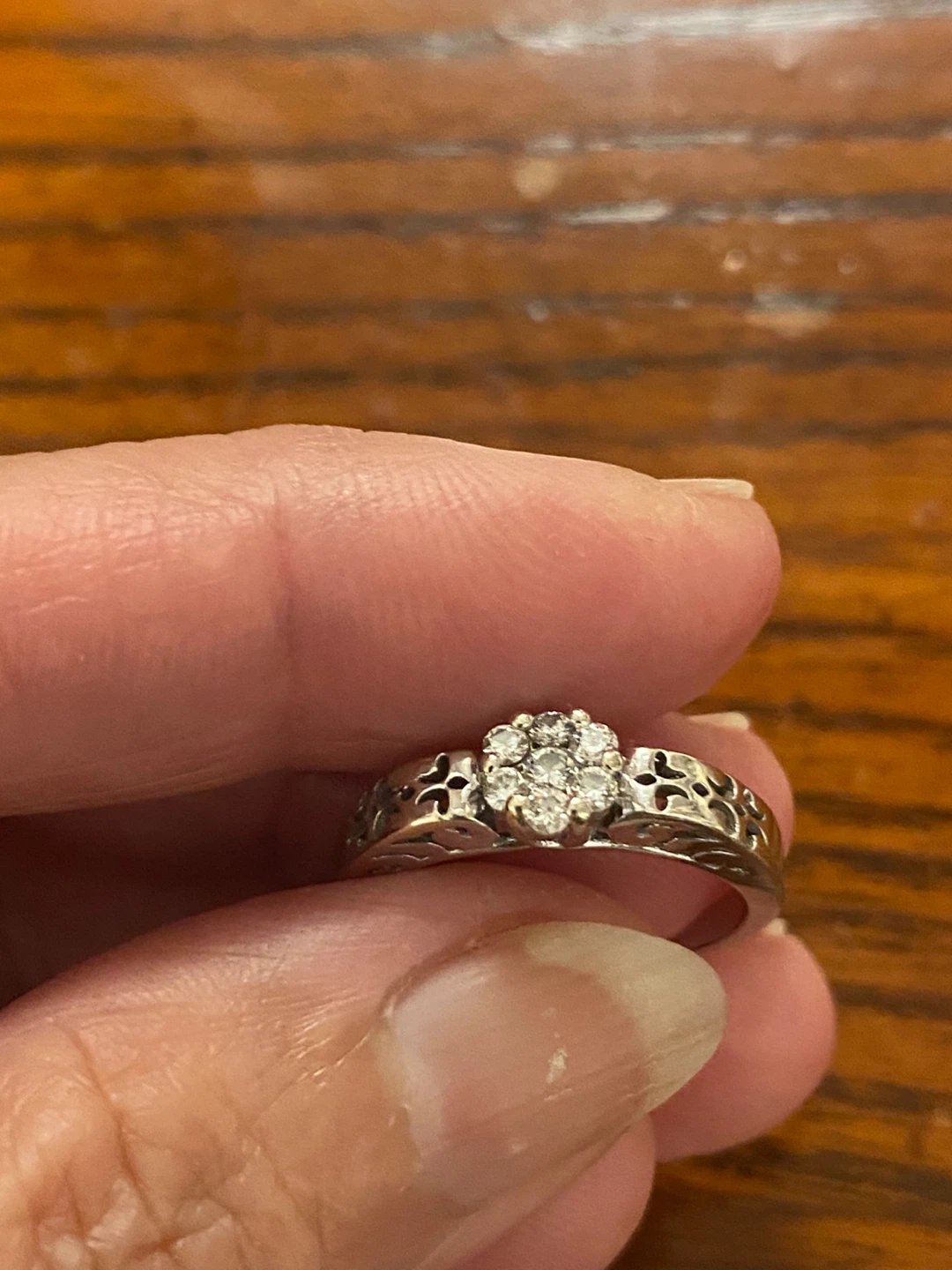 Gold diamond ring.