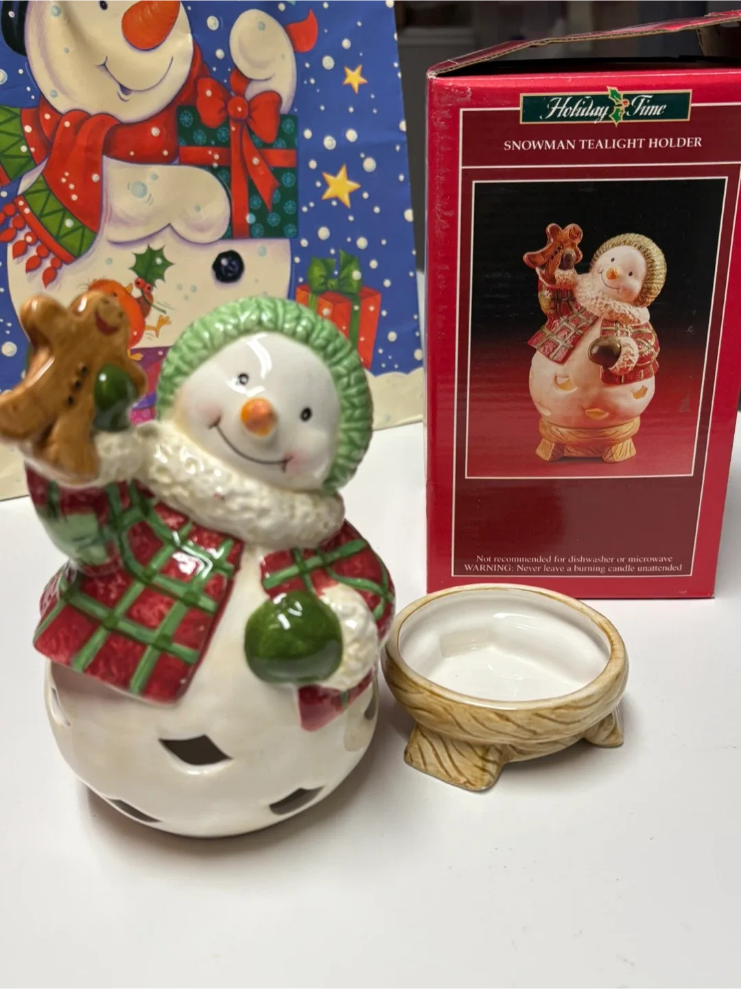 Holiday Time Snowman Tealight Holder image indicator(2)