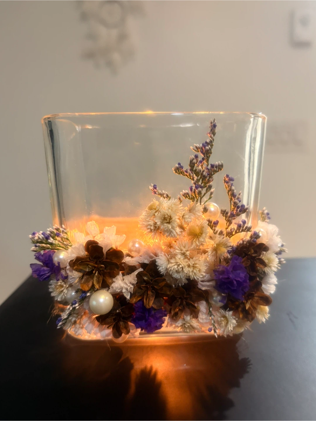 Floral Decorated Glass Vase - photo 2