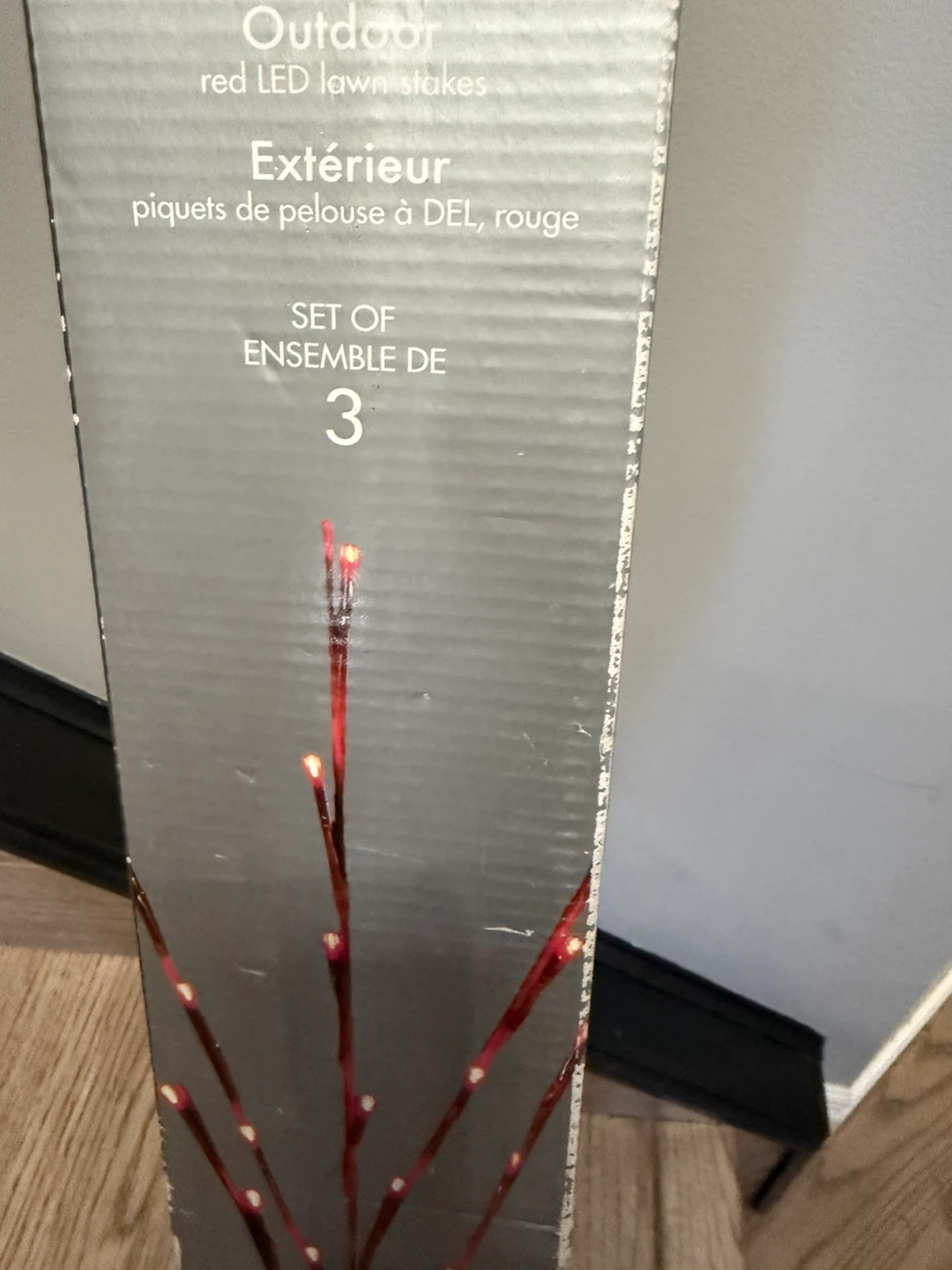 Outdoor Red LED Lawn Stakes - Set of 3 - photo 4
