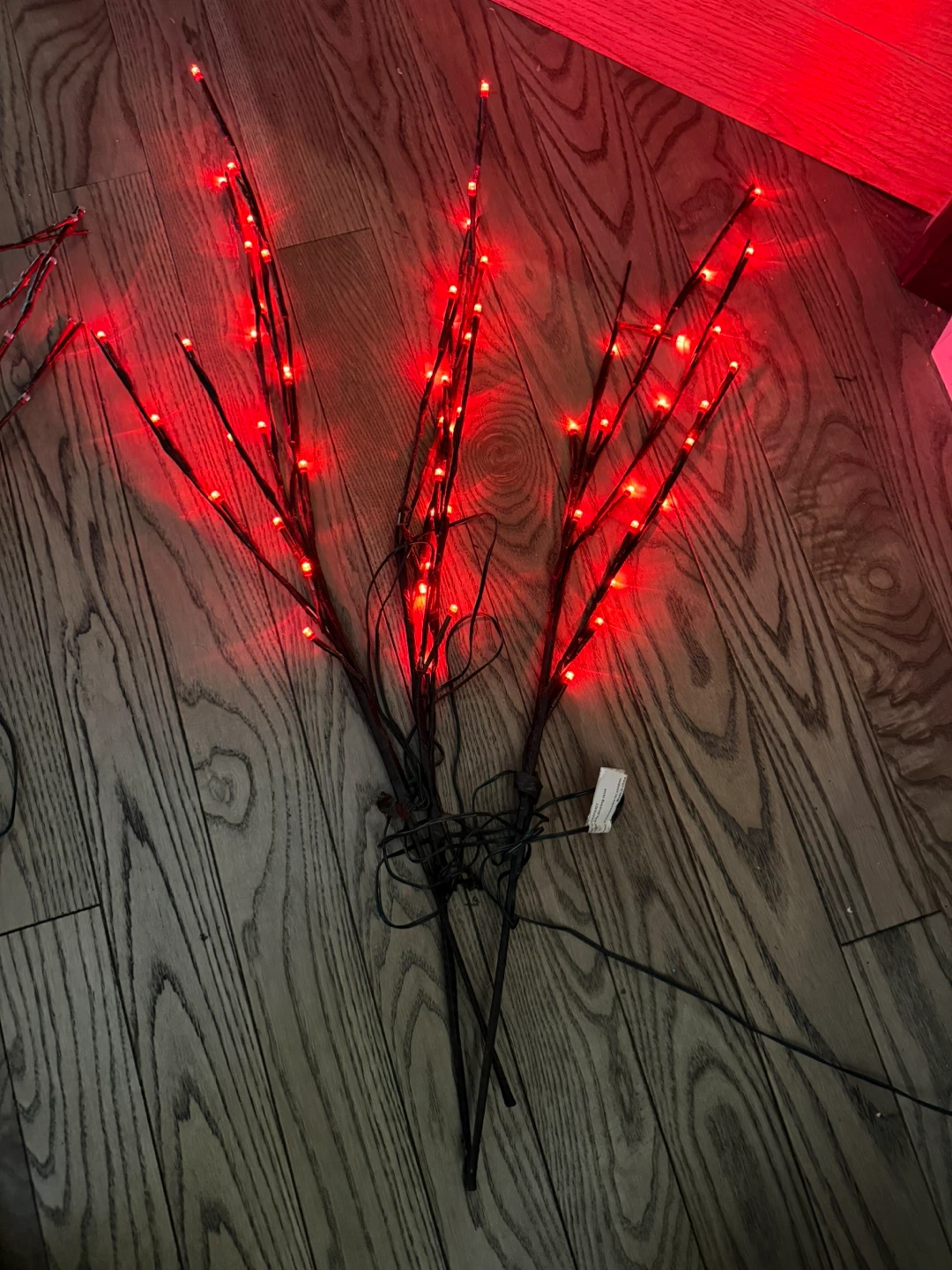 Outdoor Red LED Lawn Stakes - Set of 3 - photo 2