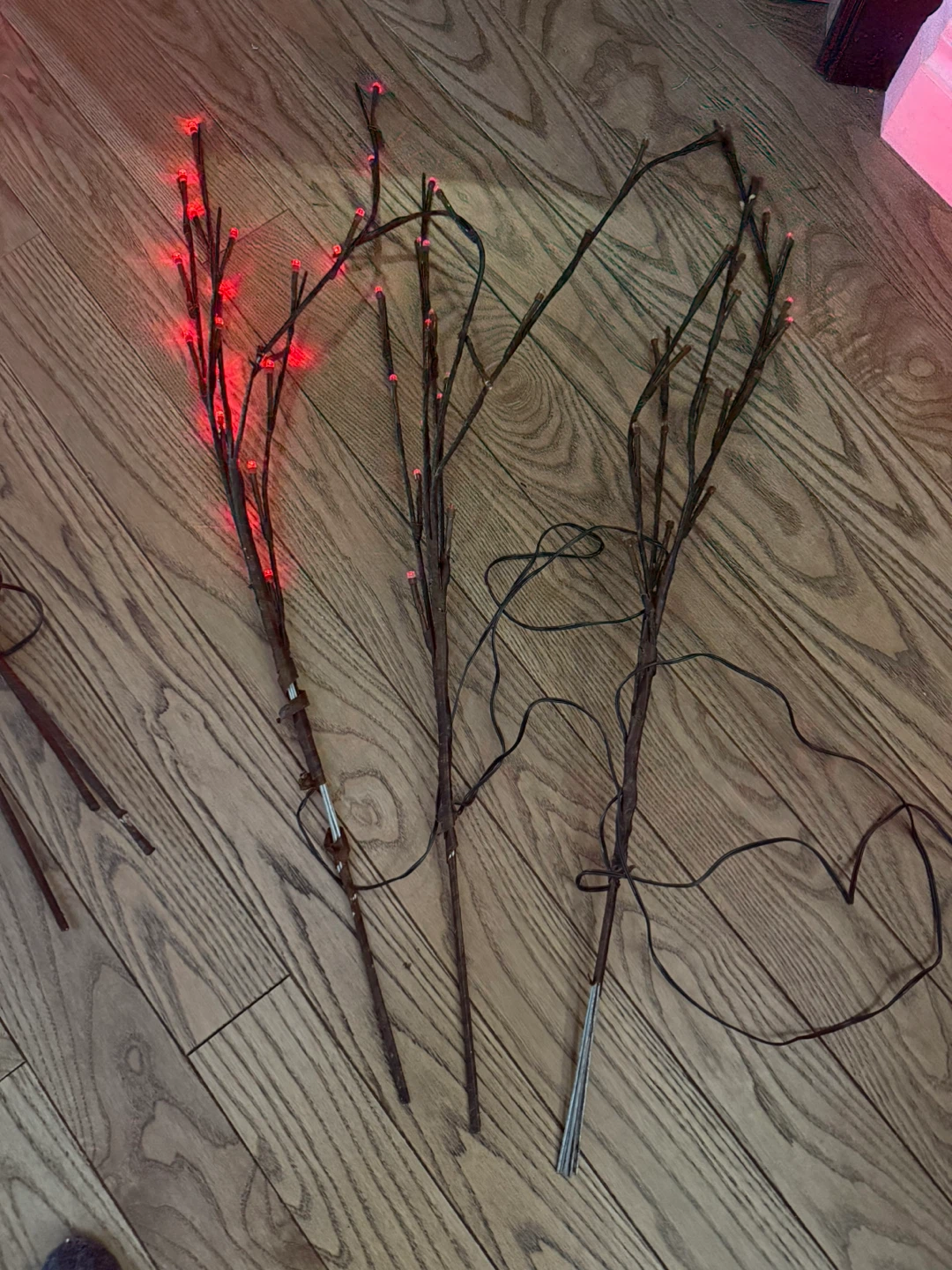Outdoor Red LED Lawn Stakes - Set of 3