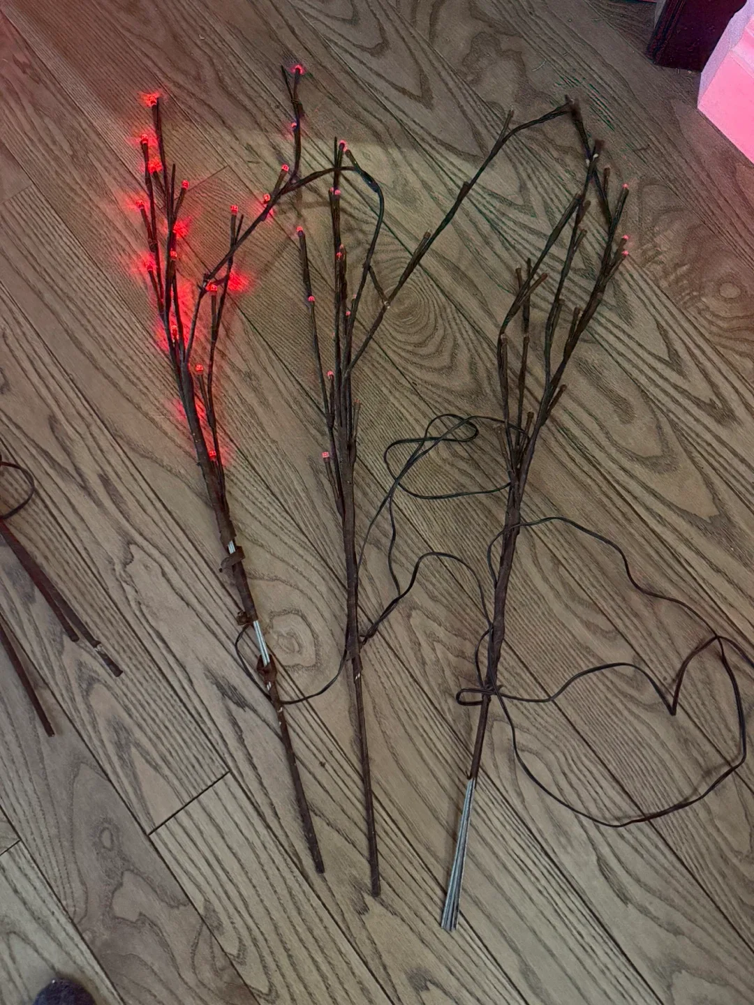 Outdoor Red LED Lawn Stakes - Set of 3