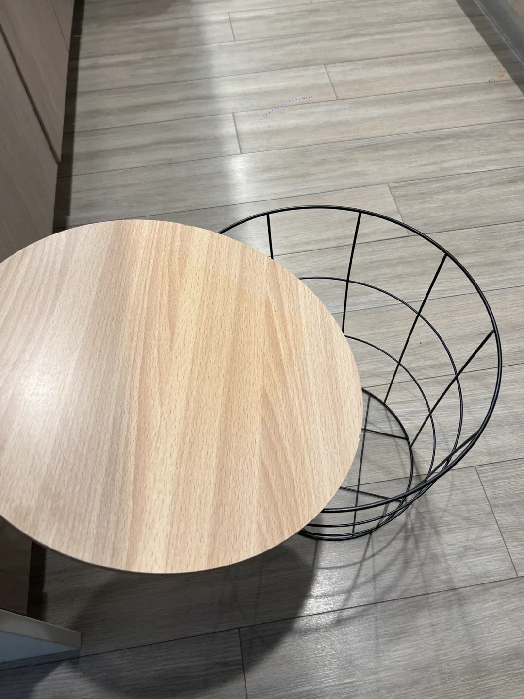 Side Table Basket with Wood Top image indicator(2)