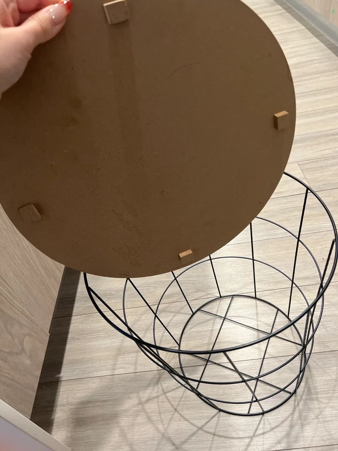 Side Table Basket with Wood Top image indicator(4)