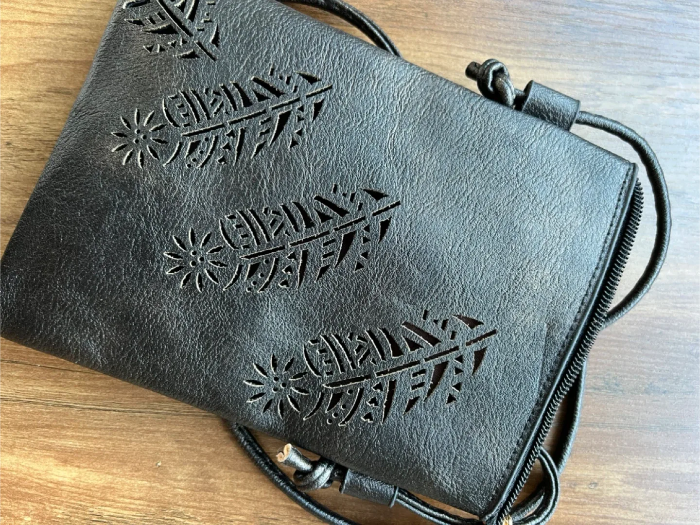 Black Leather Crossbody Errand Bag - MOVING OUT SALE ✈️ image indicator(5)