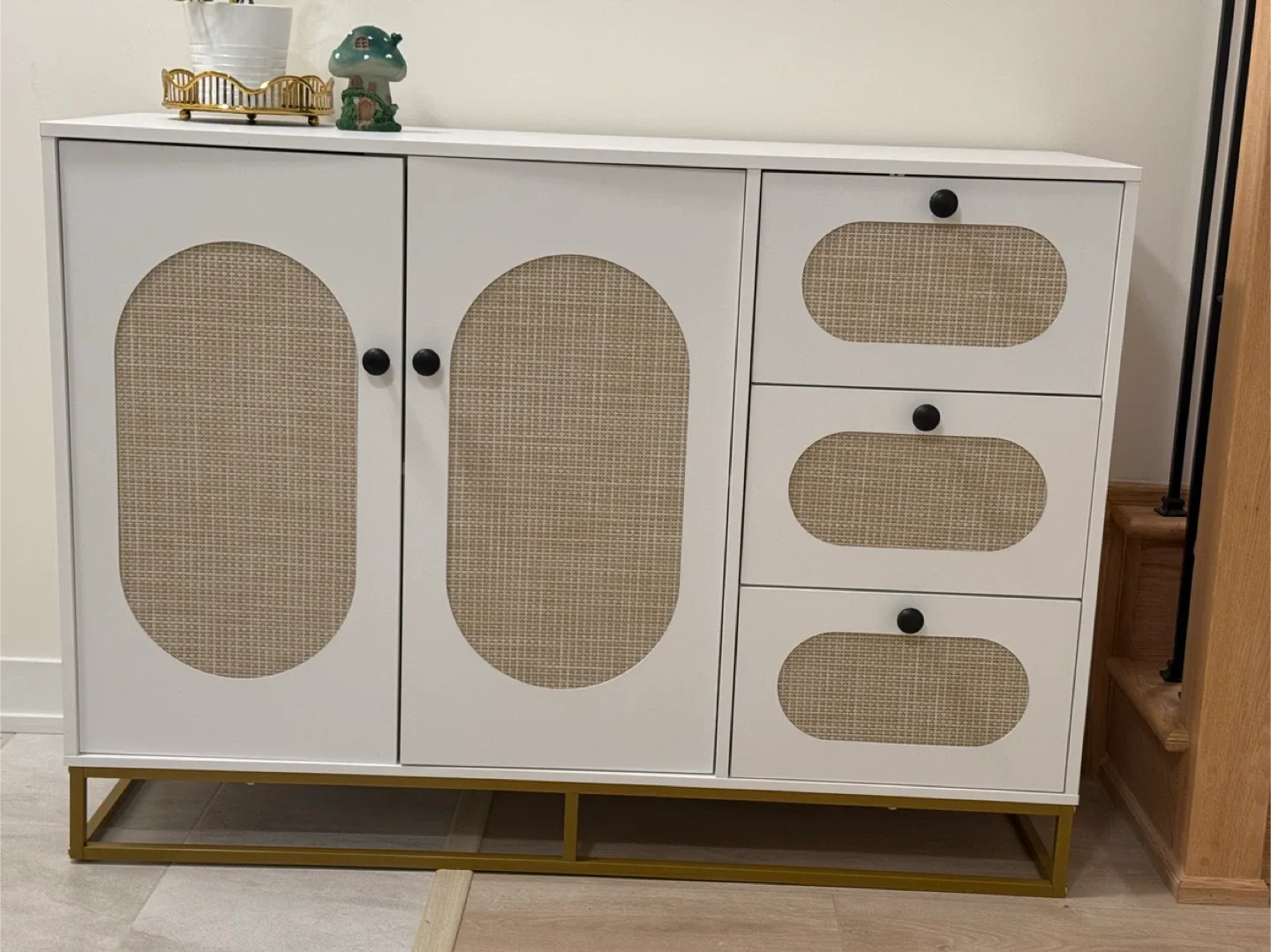 White & Rattan Accent Cabinet image indicator(2)