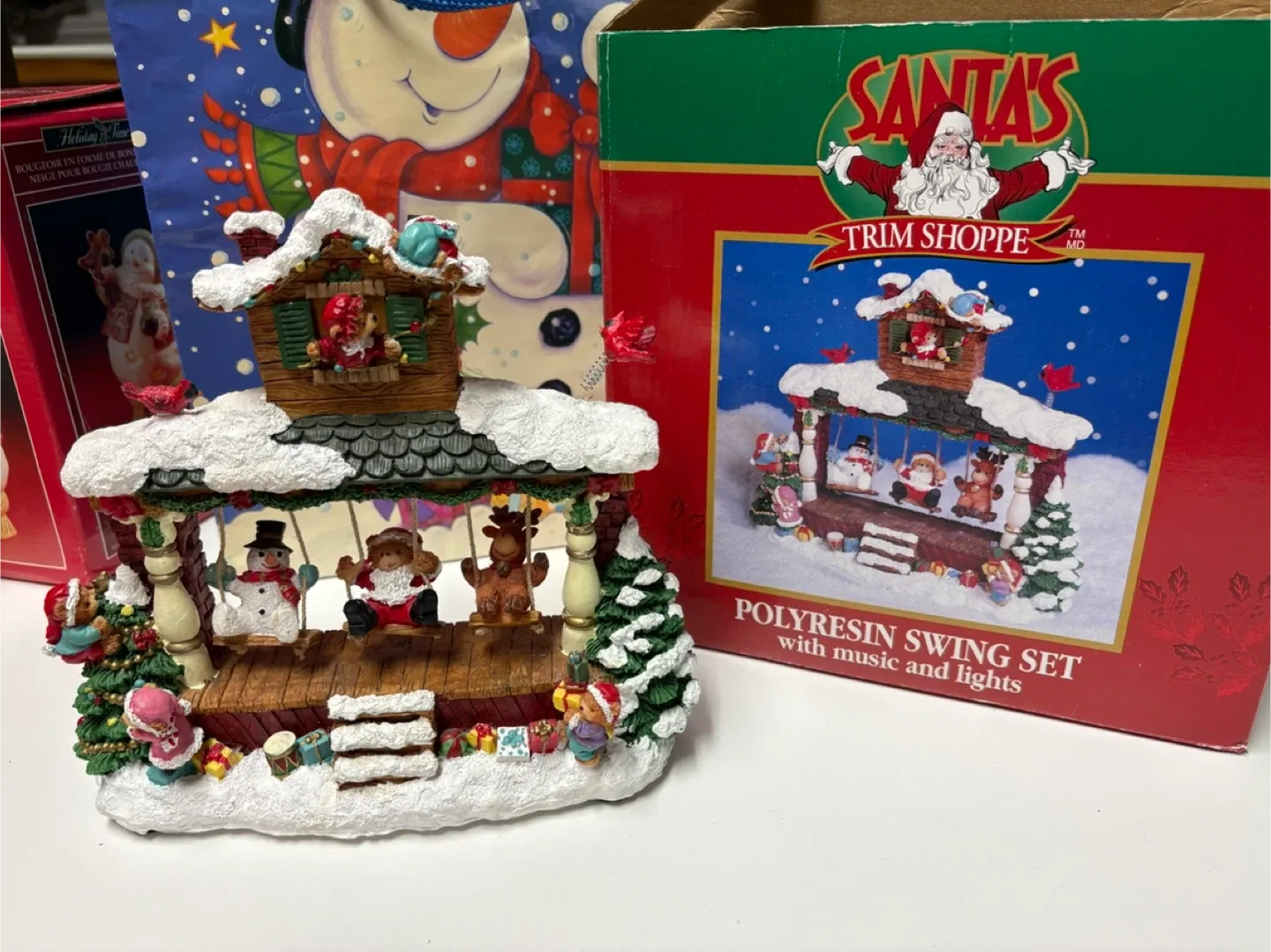 Santa's Trim Shoppe Polyresin Swing Set w/ Lights & Music