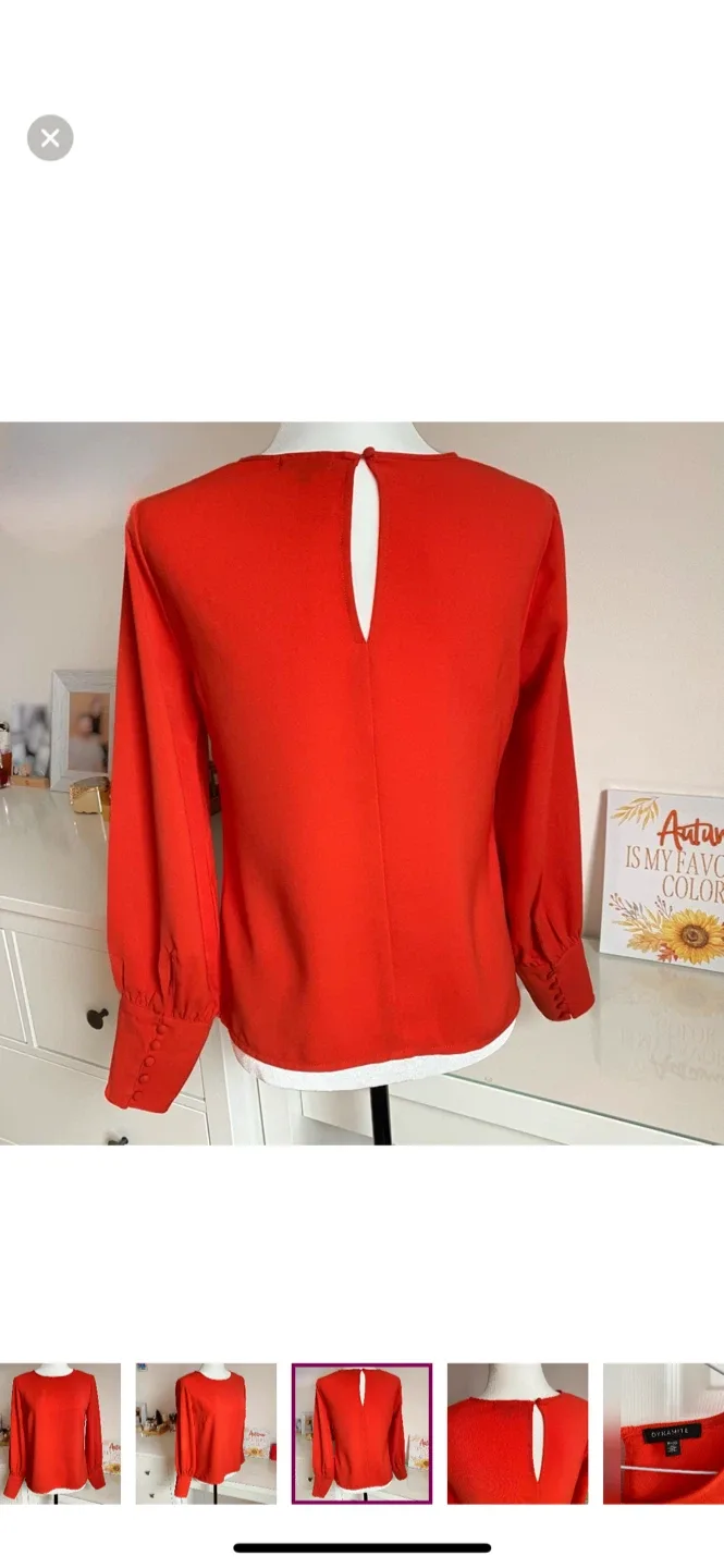 Dynamite Red Blouse - Size XS image indicator(4)