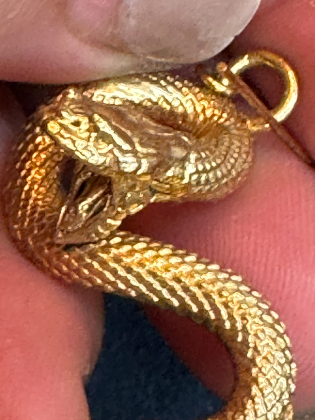 one of a kind gold snake earrings antique crystal dangler - photo 2