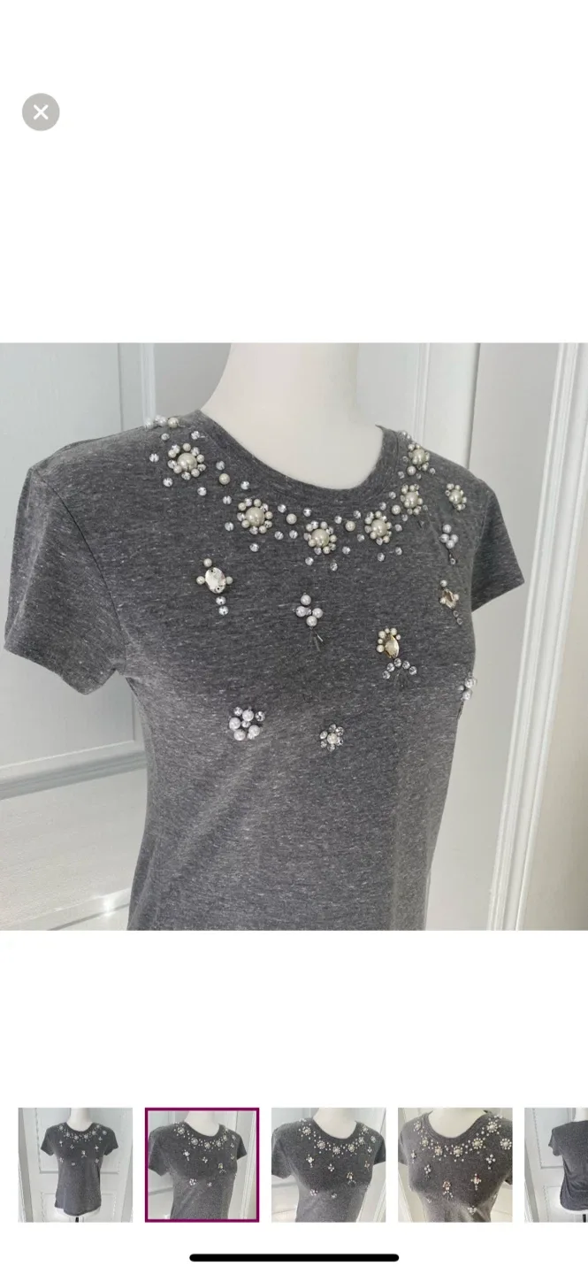 Topshop Grey Embellished T-Shirt image indicator(3)