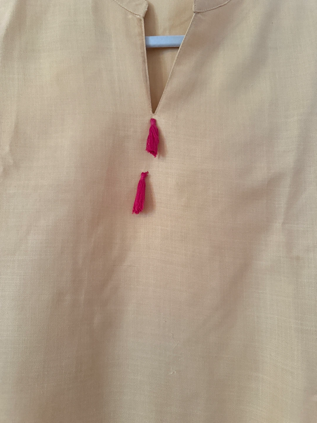 Tan Kurta Dress with Pink Accents - photo 2
