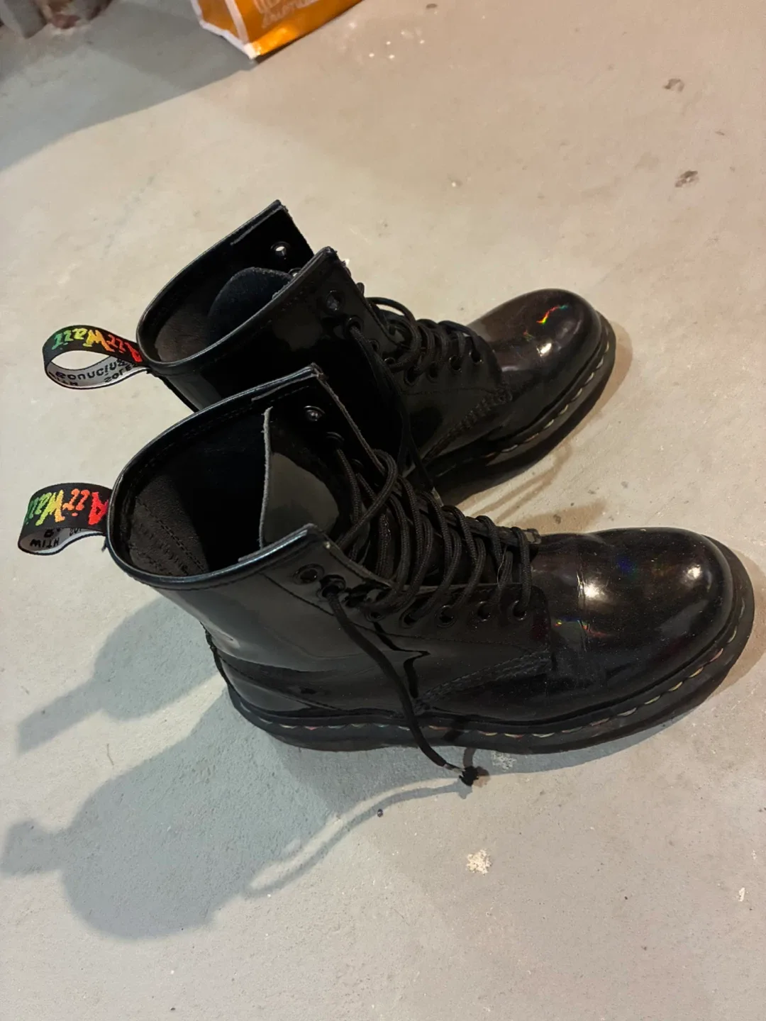 Dr. Martens Black iridescent Boots - US Women's Size 6