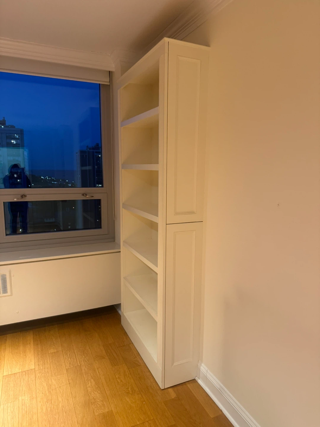 Cream-colored Built-in Bookcase