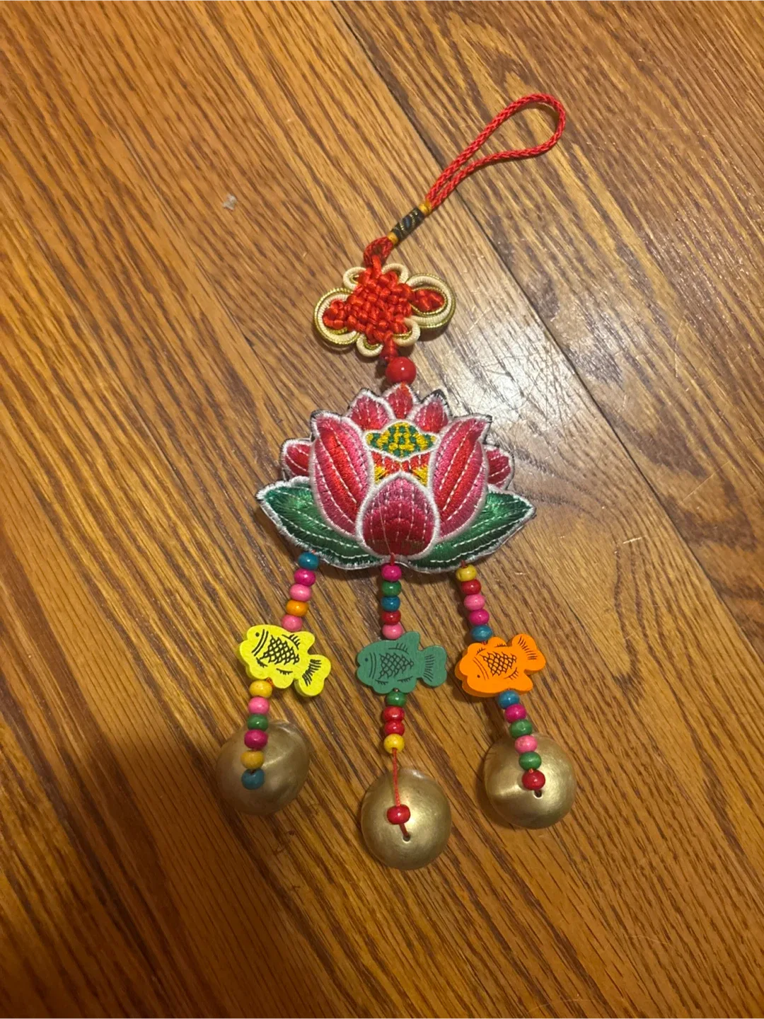 Lotus Flower Hanging Ornament with Bells