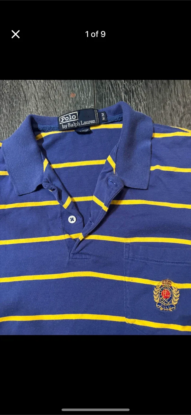 Vintage Polo Ralph Lauren Shirt Rare Embroidered Crest Medium