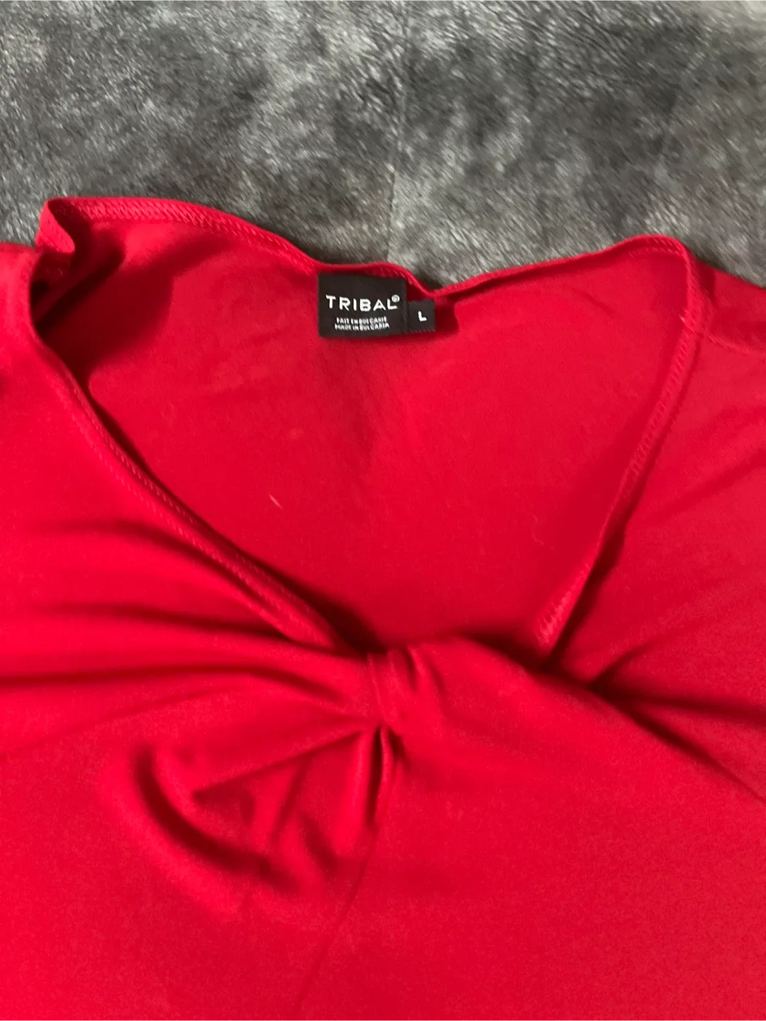 Tribal Red Long Sleeve Top - Size L