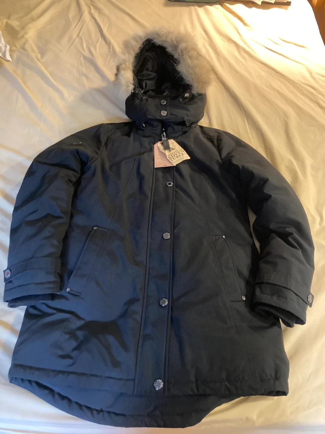 Moose Knuckles Black Down Parka - Size S