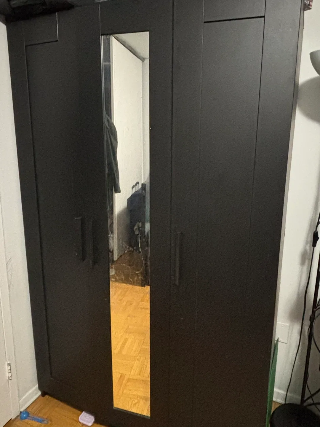 IKEA PAX Wardrobe with Mirror Door - Black