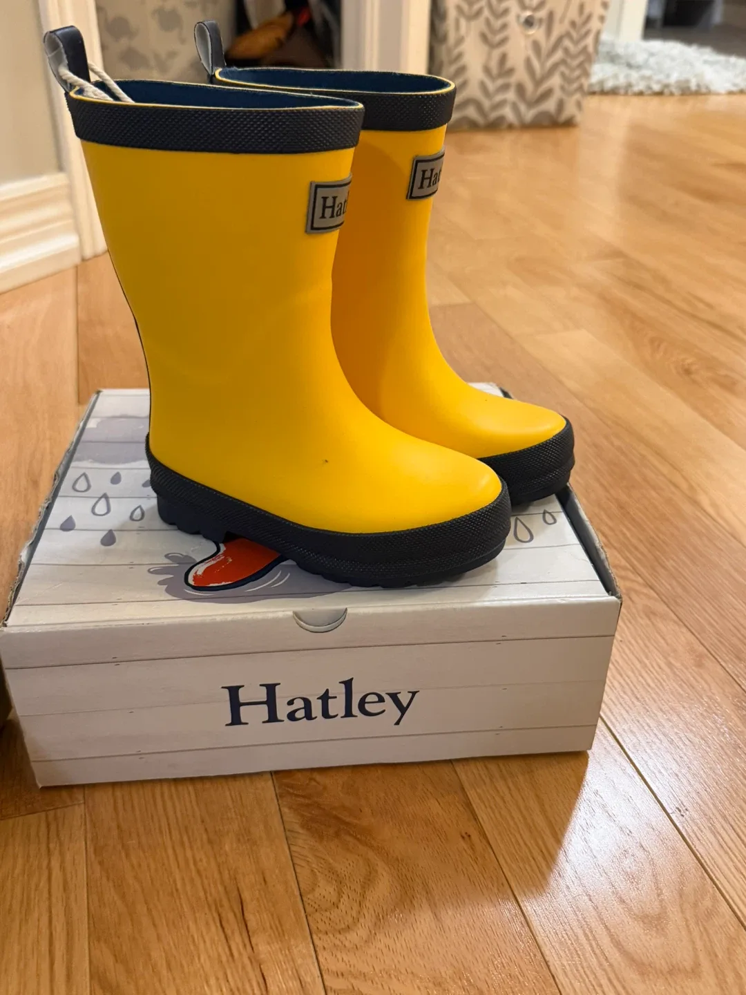Hatley Yellow Rain Boots, Size 7