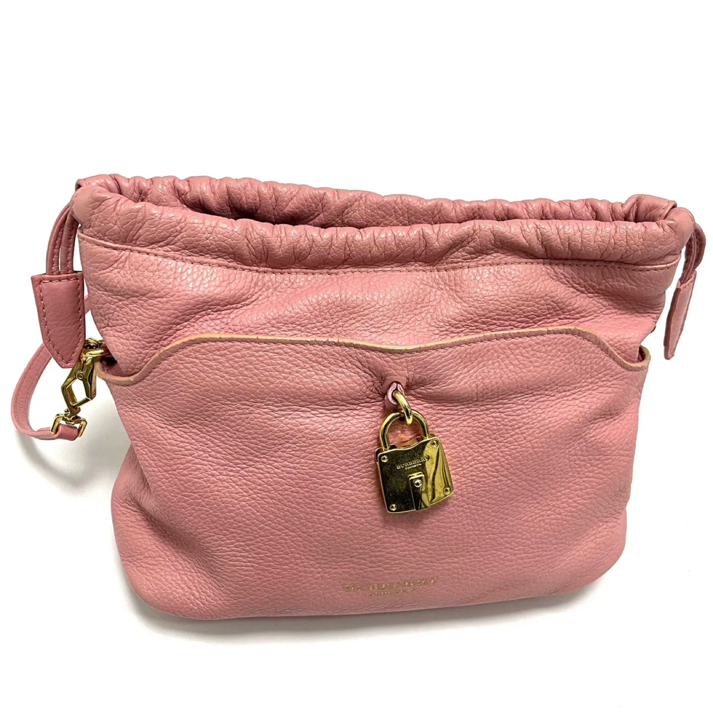 Burberry Pink Leather Drawstring Bucket Bag image indicator(2)